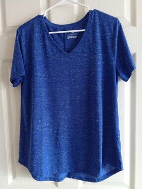 Tekgear Women's Heathered V-Neck Tee in Royal Blue - Classic Everyday Top